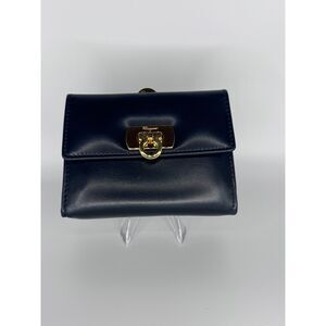 Vintage Salvatore Ferragamo Leather Coin Purse – Black/Gold